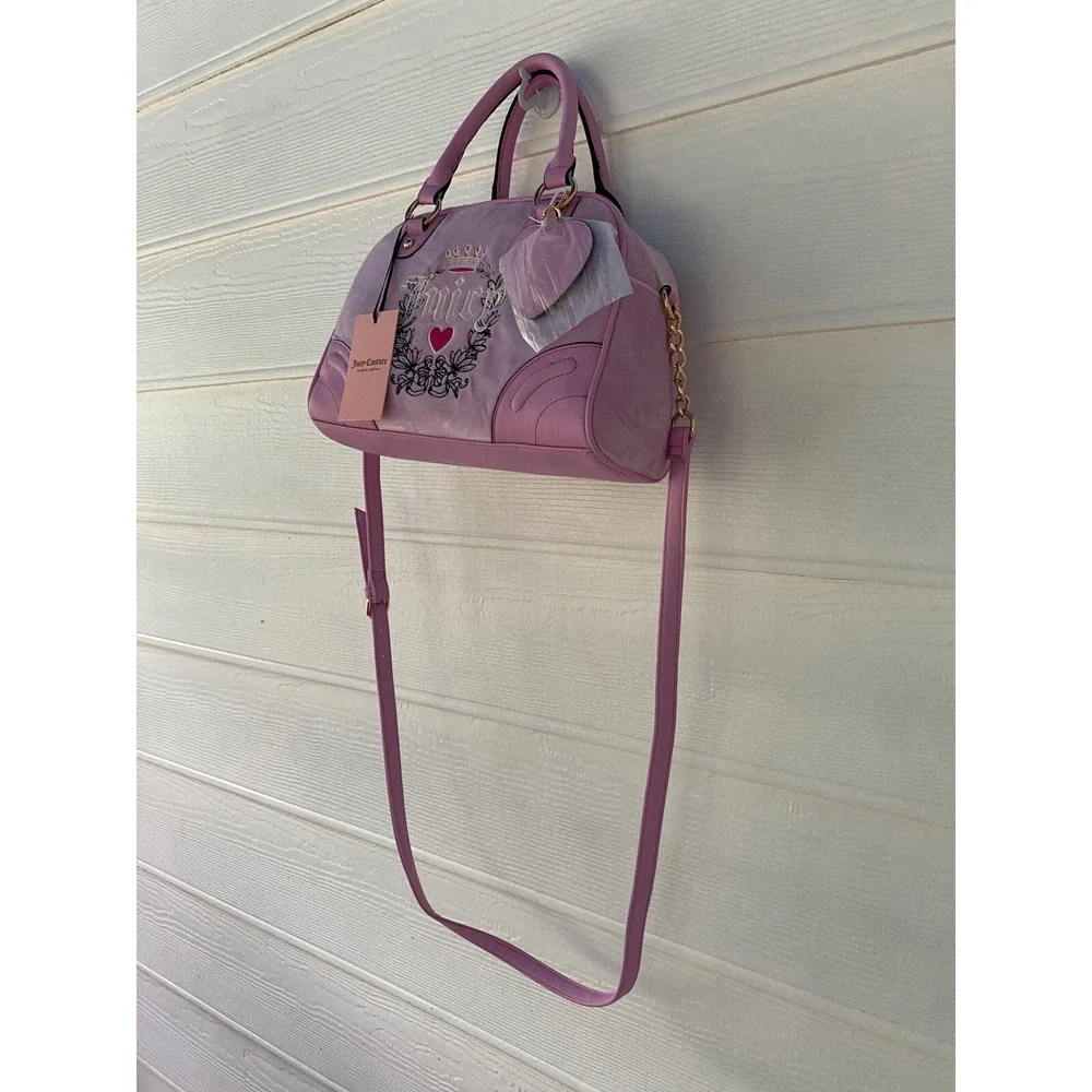 Juicy Couture Urban Heritage Bowler Dusty Purple Heart Crown Bag Crossbody NEW!!